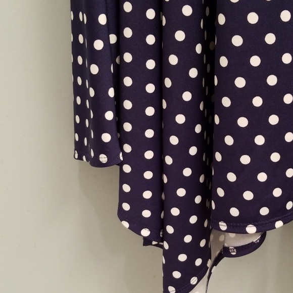 NY Collection Navy and White Polka Dot Dress in M - Picture 5 of 8